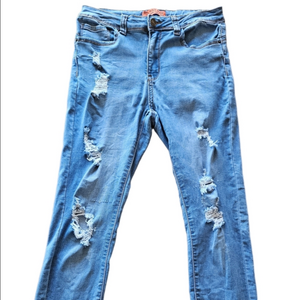 Wax Jeans Butt, I Love You Distressed Ripped Jeans Womens Size 9 A00149